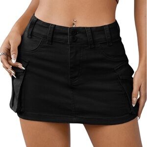 Black Mini Skirt with Pockets